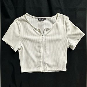 SHEIN Dual Zipper Crop Top Size S